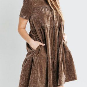 VERY J Corduroy Tiered Dress